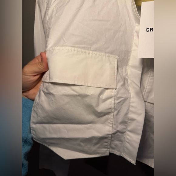 [grey lab] cropped white button up - Picture 4 of 7